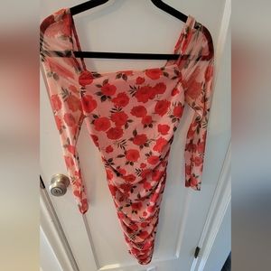 BOOHOO midi floral maternity dress